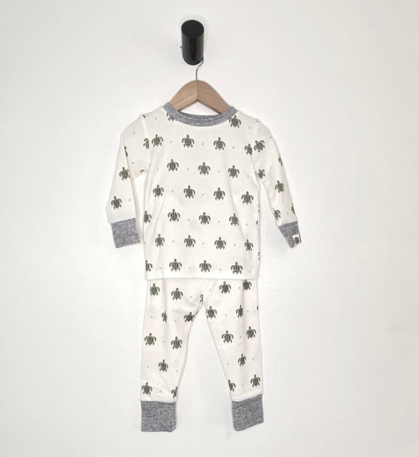 Sea Turtle Print 2Pc Infant/Toddler Tight Fitting Pajama Set
