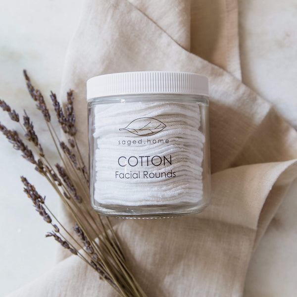 Cotton Facial Rounds in Jar- Reusable Facial Rounds, Washable & Reusable, 100% Organic Cotton Flannel, 30 Pack, In Jar