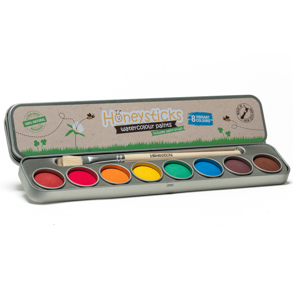 Natural Watercolor Paints, Food Grade Ingredients, 8 Colors