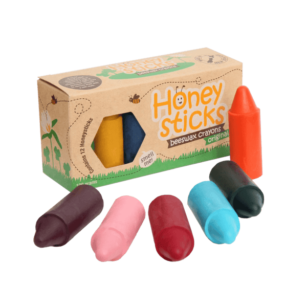 Natural Beeswax Crayons - Eco Friendly Crayons, 100% Pure Beeswax, 12 Colors