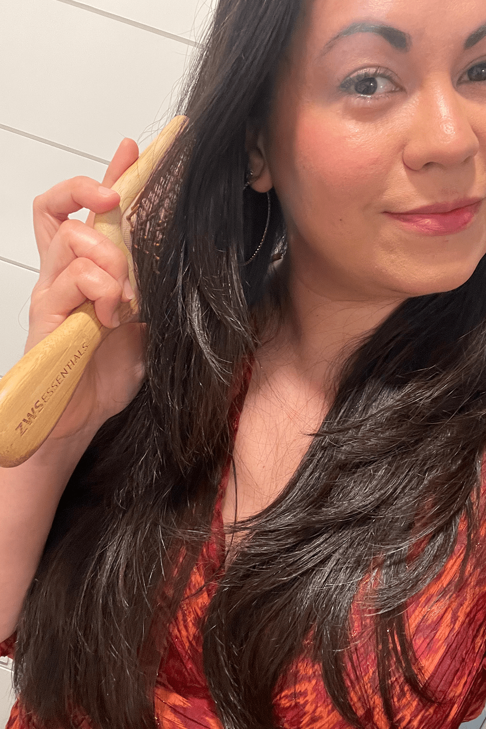 monica brushing hair with bamboo hairbrush monica brushing hair with bamboo hairbrush